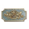 fronton louis XVI bleu et doré