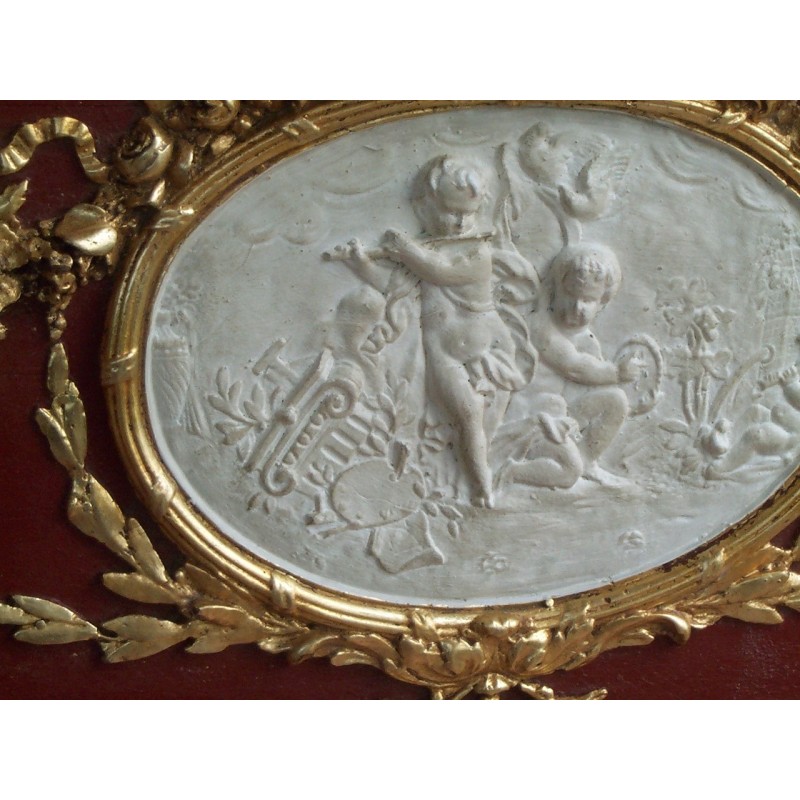 Grand trumeau d'époque Napoléon III à la coquille sculpté en bois