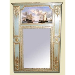French Tumeau mirror Louis XVI with oil paint