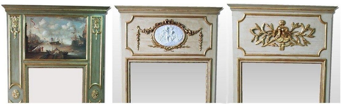 Louis XVI custom trumeau mirror,wood paneling and woodwork manufacturer